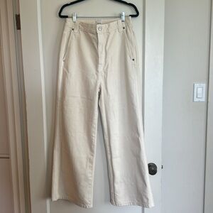 Khaite white wide leg denim jeans